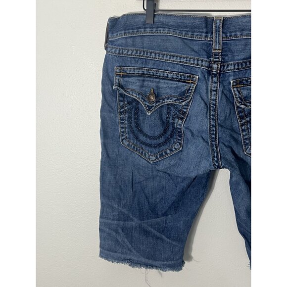 True Religion Men’s Ricky Cutoff Denim Shorts Size 40 - Picture 7 of 13